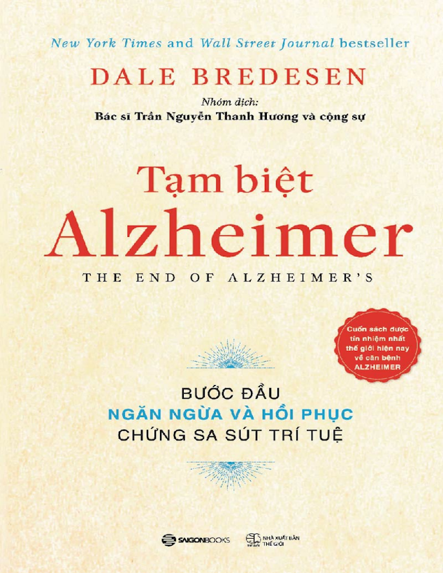 Tải Ebook Tạm Biệt Alzheimer PDF – Bredesen &amp; Hương (Full)